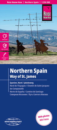 Reise Know-How Landkarte Nordspanien mit Jakobsweg | Northern Spain and Way of St. James (1:350.000)