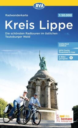 BVA Radwanderkarte Kreis Lippe die schönsten Radtouren im östlichen Teutoburger Wald 1:50.000