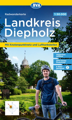 BVA Radwanderkarte Landkreis Diepholz 1:50.000, reiß- und wetterfest, GPS-Tracks Download, E-Bike ge