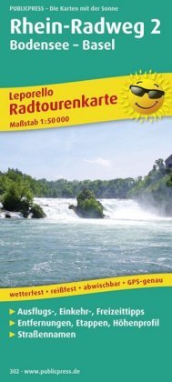 PUBLICPRESS Leporello Radtourenkarte Rhein-Radweg, 21 Teilktn.. Tl.2