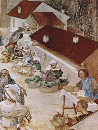 Lorenzo Lotto - Freskenzyklus im Oratori Suardi in Trescore, Szene: Martyrium der Hl. Klara, Detail