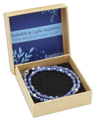 Sodalith Saphira Edelsteinkette
