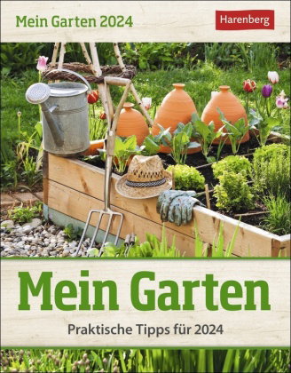 Mein Garten Tagesabreißkalender 2024. Tischkalender für jeden Tag. Tageskalender mit praktischen Gar