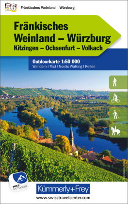 Kümmerly+Frey Outdoorkarte Deutschland 56 Fränkisches Weinland, Würzburg 1:50.000