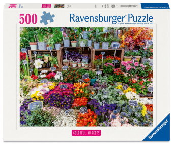 Erwachsenenpuzzle 500 Teile - Blumenmarkt, Frankreich