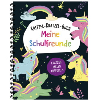 Kritzel-Kratzel-Buch Meine Schulfreunde (Einhörner)