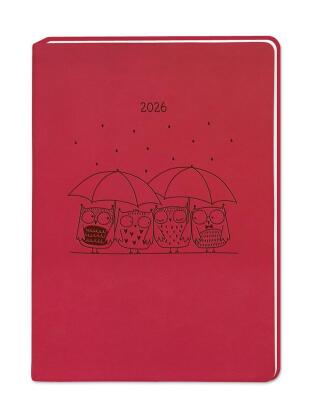 Terminplaner Lederlook 2026 Rot