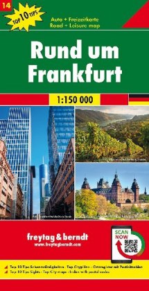 Freytag & Berndt Auto + Freizeitkarte Rund um Frankfurt, 1:150.000, Top 10 Tips