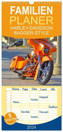 Familienplaner 2024 - BEST OF HARLEY-DAVIDSON BAGGER-STYLE mit 5 Spalten (Wandkalender, 21 x 45 cm)