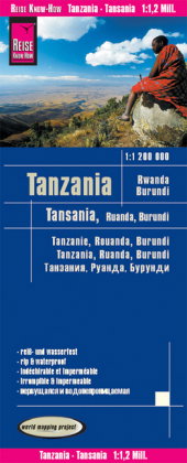 Reise Know-How Landkarte Tansania, Ruanda, Burundi (1:1.200.000). Tanzania, Rwanda, Burundi / Tanzan
