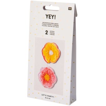 Seidenpapierblumen, Rosa/Gelb, FSC Mix