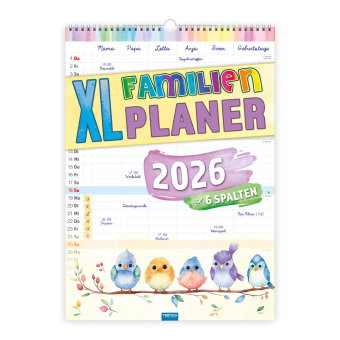 Trötsch Großbildkalender XL Familienplaner 2026 mit 6 Spalten