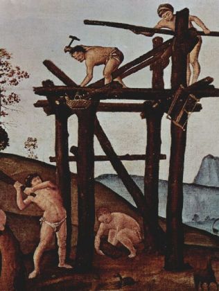 Piero di Cosimo - Bildfolge zur Frühgeschichte der Menschheit, Vulkanus (Hephaistos) und Äolus - 1.0
