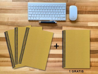 A 4 Notizbuch - Set, 3+1 gratis, Luxury 80 Seiten GOLD GMUND SHIMMER, blanko