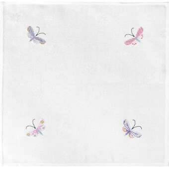 Stickpackung Gezählter Kreuzstich, Servietten mit Schmetterlingen