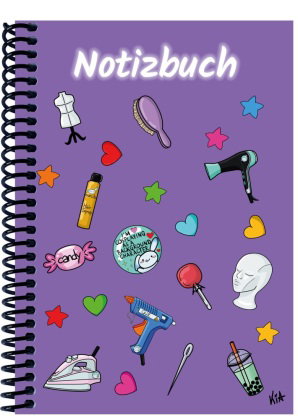 A 4 Notizbuch Manga Items, lila, liniert