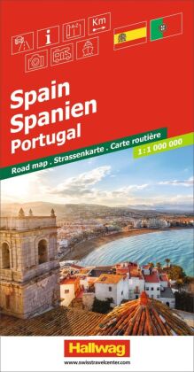 Hallwag Strassenkarte Spanien, Portugal 1:1 Mio.