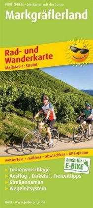 PublicPress Rad- und Wanderkarte Markgräflerland, Staufen im Breisgau - Belchen - Lörrach