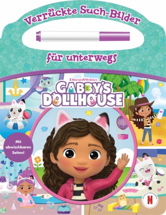 Gabby's Dollhouse - Verrückte Such-Bilder für unterwegs - Wimmelbuch - Pappbilderbuch mit Stift und