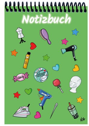 A 4 Notizblock Manga Items, grün, blanko