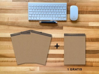 A 5 Notizblock - Set, 3+1 gratis, Luxury 80 Seiten MUSKAT Designerecycling, kariert 10x10mm