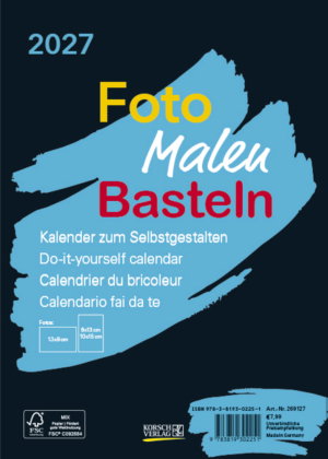 Foto-Malen-Basteln Bastelkalender A5 schwarz 2027
