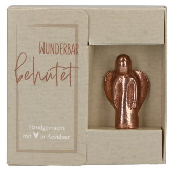 Engelfigur aus Bronze - Wunderbar behütet