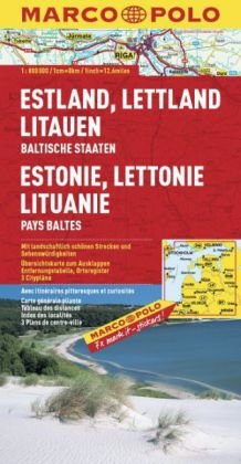 Marco Polo Karte Estland, Lettland, Litauen. Estonie, Lettonie, Lituanie. Estonia, Latvia, Lithuania