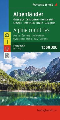freytag & berndt Straßenkarte Alpenländer, Österreich - Deutschland - Schweiz - Frankreich - Italien
