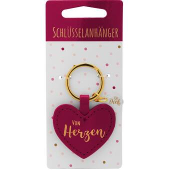 Schlüsselanhänger Herz "Von Herzen"