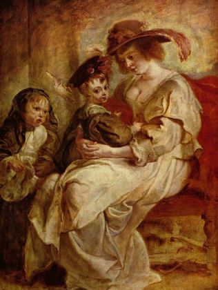 Peter Paul Rubens - Porträt der Hélène Fourment mit zweien ihrer Kinder - 1.000 Teile (Puzzle)