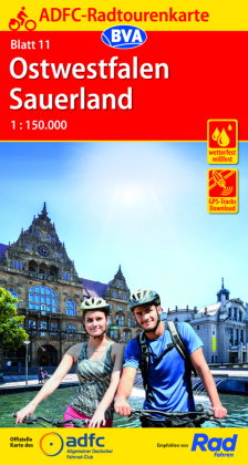 ADFC-Radtourenkarte 11 Ostwestfalen Sauerland 1:150.000, reiß- und wetterfest, E-Bike geeignet, GPS-