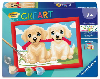 CreArt, Malen nach Zahlen Kinder - Spielende Hunde