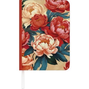 Alpha Edition - Lady Journal Roses 2026 - Taschenkalender A6 (11×15 cm) mit Monatsübersicht, 192 Sei