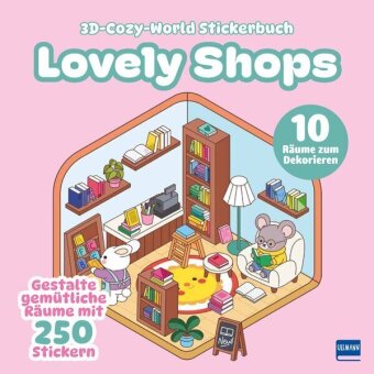 3D-Cozy-World Stickerbuch - Lovely Shops