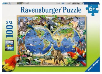 Kinderpuzzle 100 XXL Teile - Tierisch um die Welt