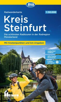 BVA Radwanderkarte Kreis Steinfurt mit Knotenpunkten 1:50.000