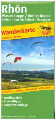 PublicPress Wanderkarte Rhön, Wasserkuppe / Rother Kuppe, Hilders - Gersfeld (Rhön) - Fladungen