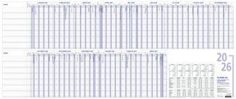 Zettler Urlaubsplaner 15 Mon 2026 - Wandkalender 100 × 42 cm, 15 Monate auf 1 Seite (inkl. Jan-März