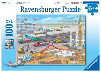 Kinderpuzzle 100 XXL Teile - Baustelle am Flughafen