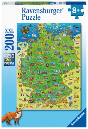 Kinderpuzzle 200 XXL Teile - Bunte Deutschlandkarte