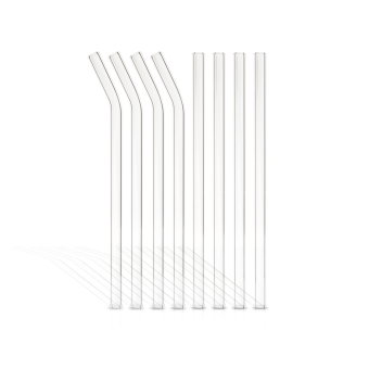 Glas Strohhalme, 8er Set