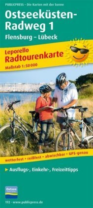 PUBLICPRESS Leporello Radtourenkarte Ostseeküsten-Radweg. Tl.1