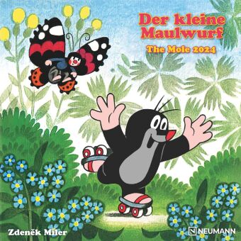 Der kleine Maulwurf 2024 - Wand-Kalender - Broschüren-Kalender - 30x30 - 30x60 geöffnet - Kinder-Kal