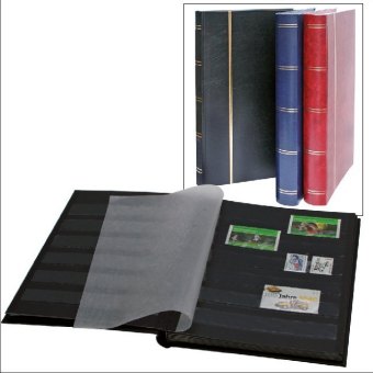 Briefmarken-Einsteckbücher im Großformat, Einband Leder-Optik "Luxus", weinrot