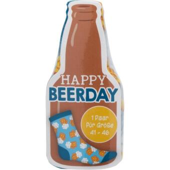 Zaubersocken Bier "Happy Beerday", 1 Paar für Größe 41-46