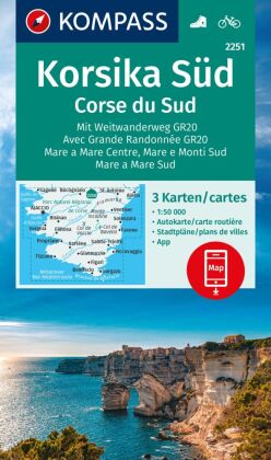 KOMPASS Wanderkarten-Set 2251 Korsika Süd. Mit Weitwanderweg GR20 / Corse du Sud. Avec Grande Randon
