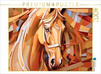 CALVENDO Puzzle Goldenes Pferd - Portrait | 2000 Teile Lege-Größe 90x67cm Foto-Puzzle für glückliche