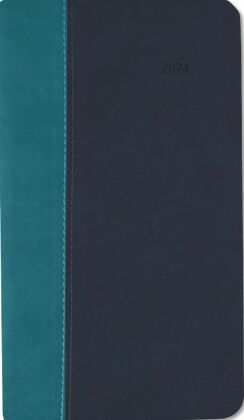Taschenkalender Premium Water türkis-blau 2024 - Büro-Kalender 9x15,6 cm - 1 Woche 2 Seiten - 128 Se