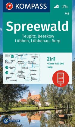 KOMPASS Wanderkarte 748 Spreewald, Teupitz, Beeskow, Lübben, Lübbenau, Burg 1:50.000